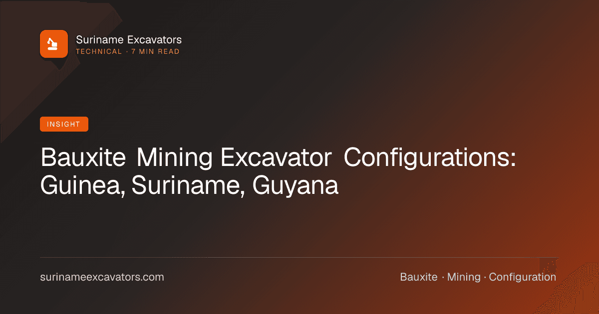 Bauxite Mining Excavator Configurations: Guinea, Suriname, Guyana