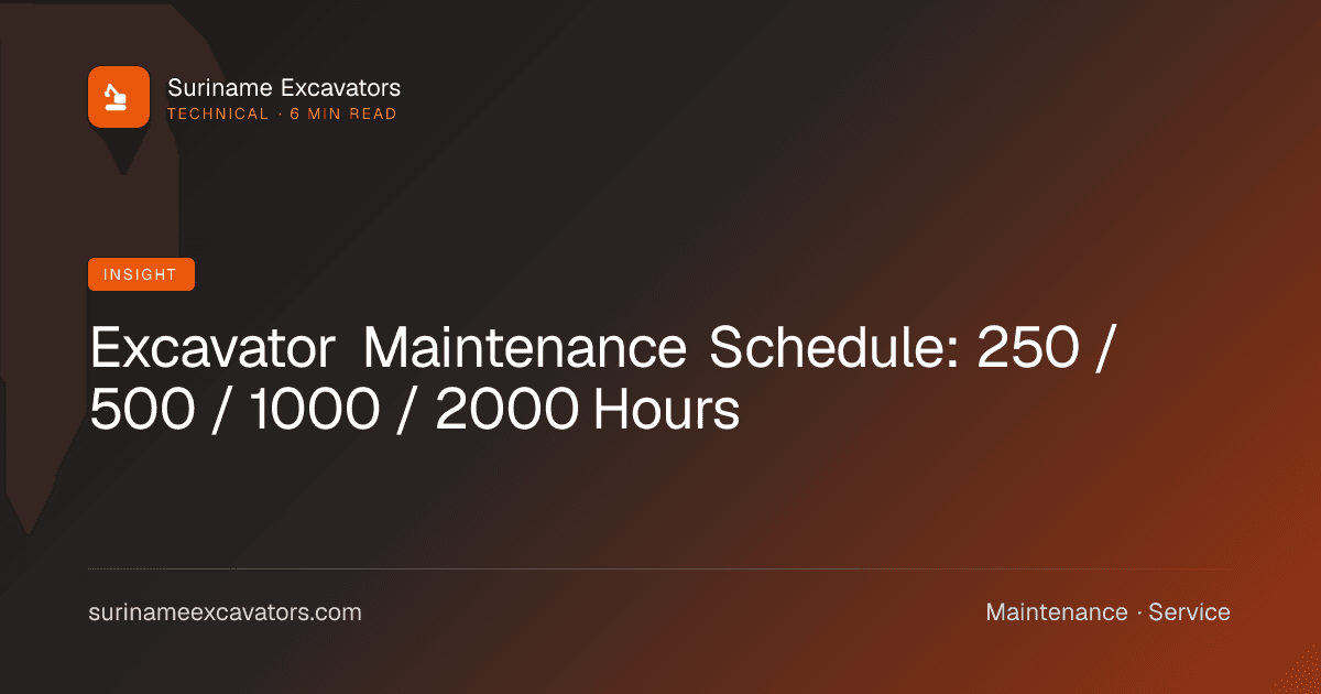 Excavator Maintenance Schedule: 250 / 500 / 1000 / 2000 Hours