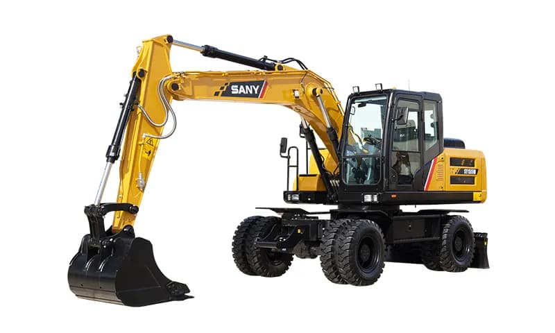 Excavator operating on a construction site