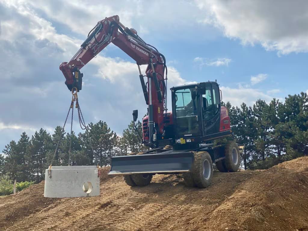 Excavator deployed on site